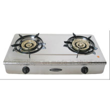 2 Burner Brass Burner Cap Stainless Steel Gas Stove